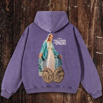 Thanks be to our Holy Mother Christian Washed Hoodie