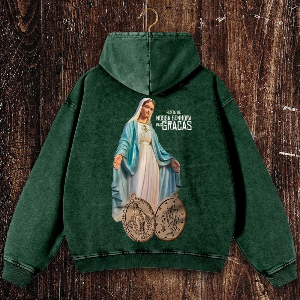Thanks be to our Holy Mother Christian Washed Hoodie