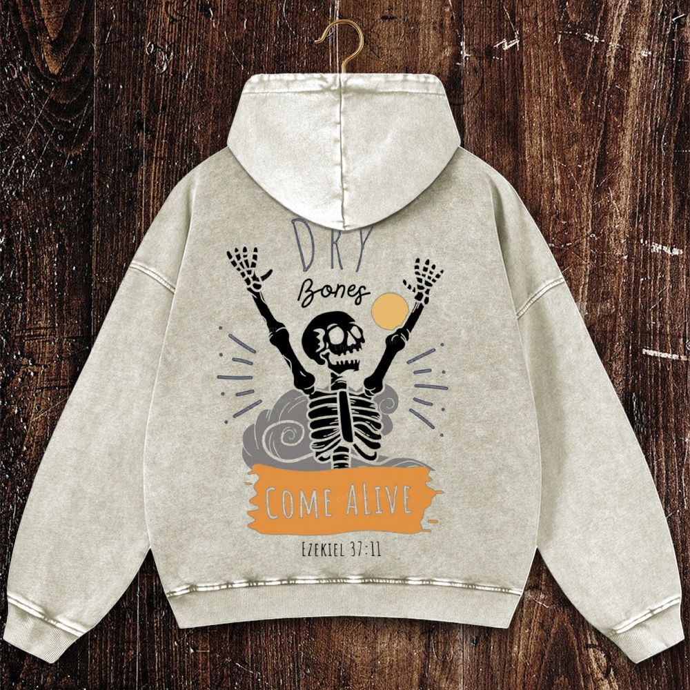 Bone Resurrection Christian Washed Hoodie