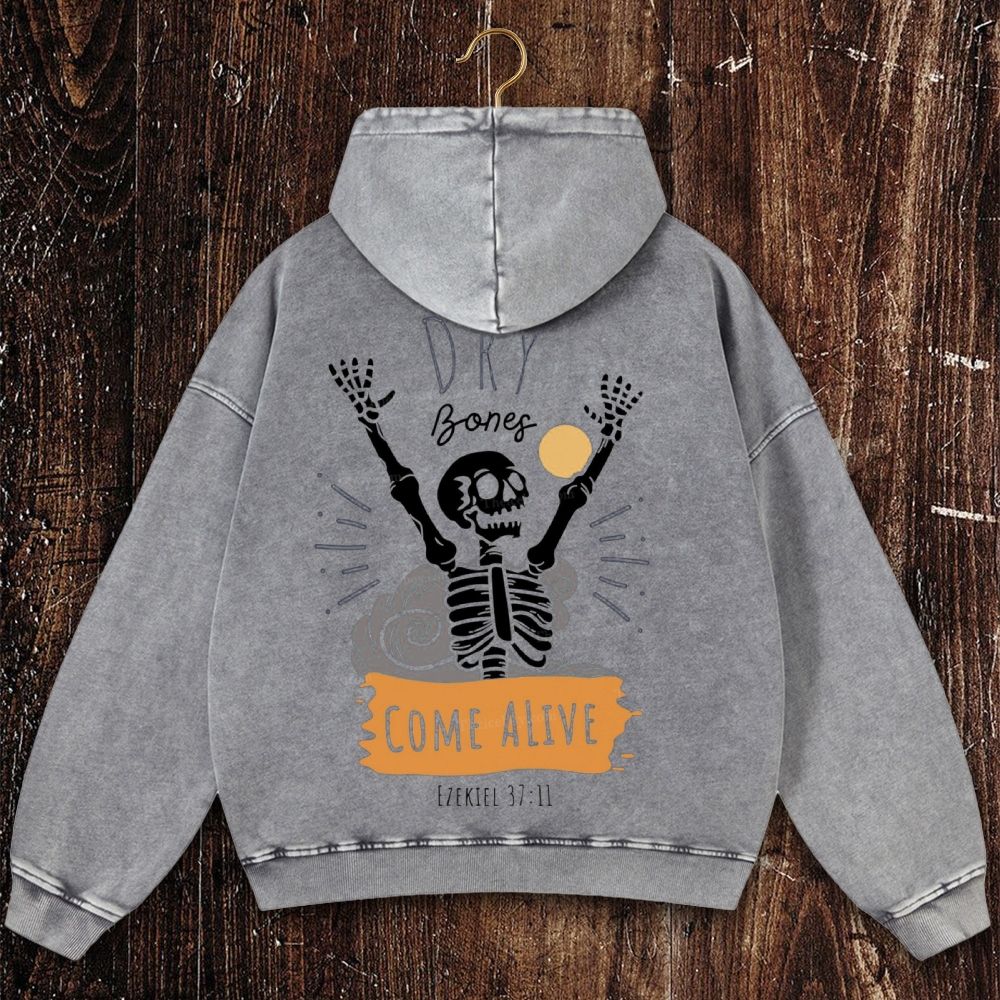 Bone Resurrection Christian Washed Hoodie