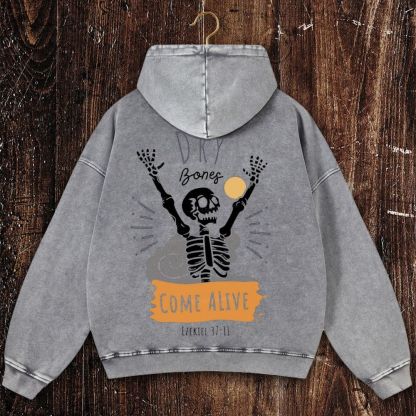 Bone Resurrection Christian Washed Hoodie