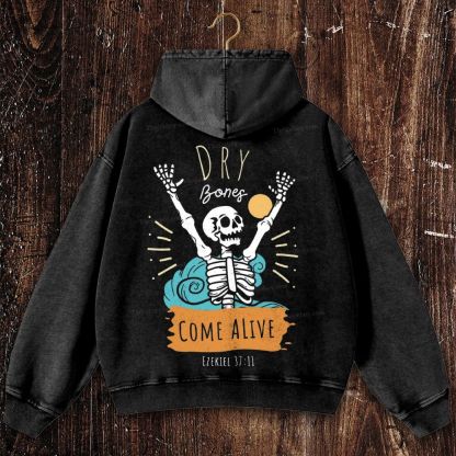 Bone Resurrection Christian Washed Hoodie