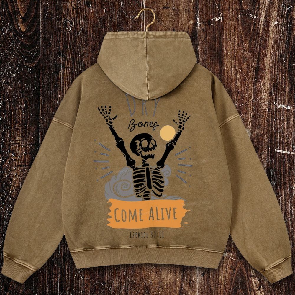 Bone Resurrection Christian Washed Hoodie