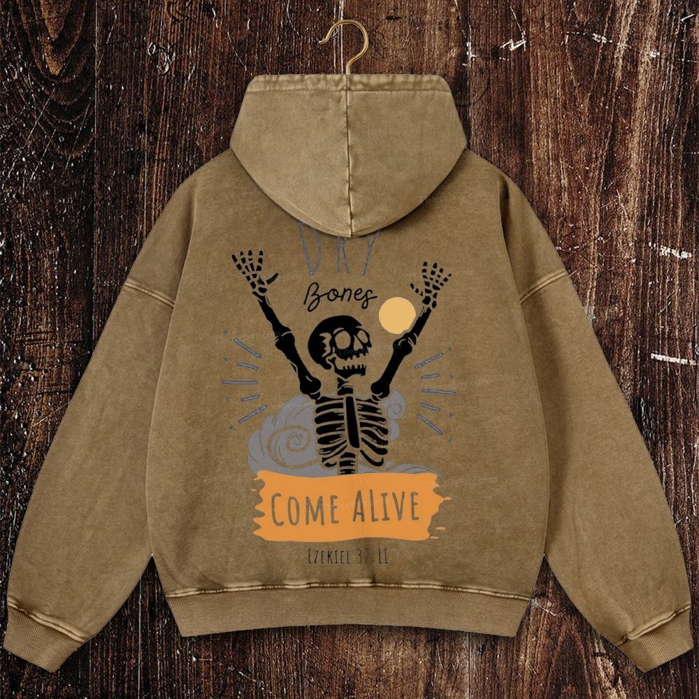 Bone Resurrection Christian Washed Hoodie