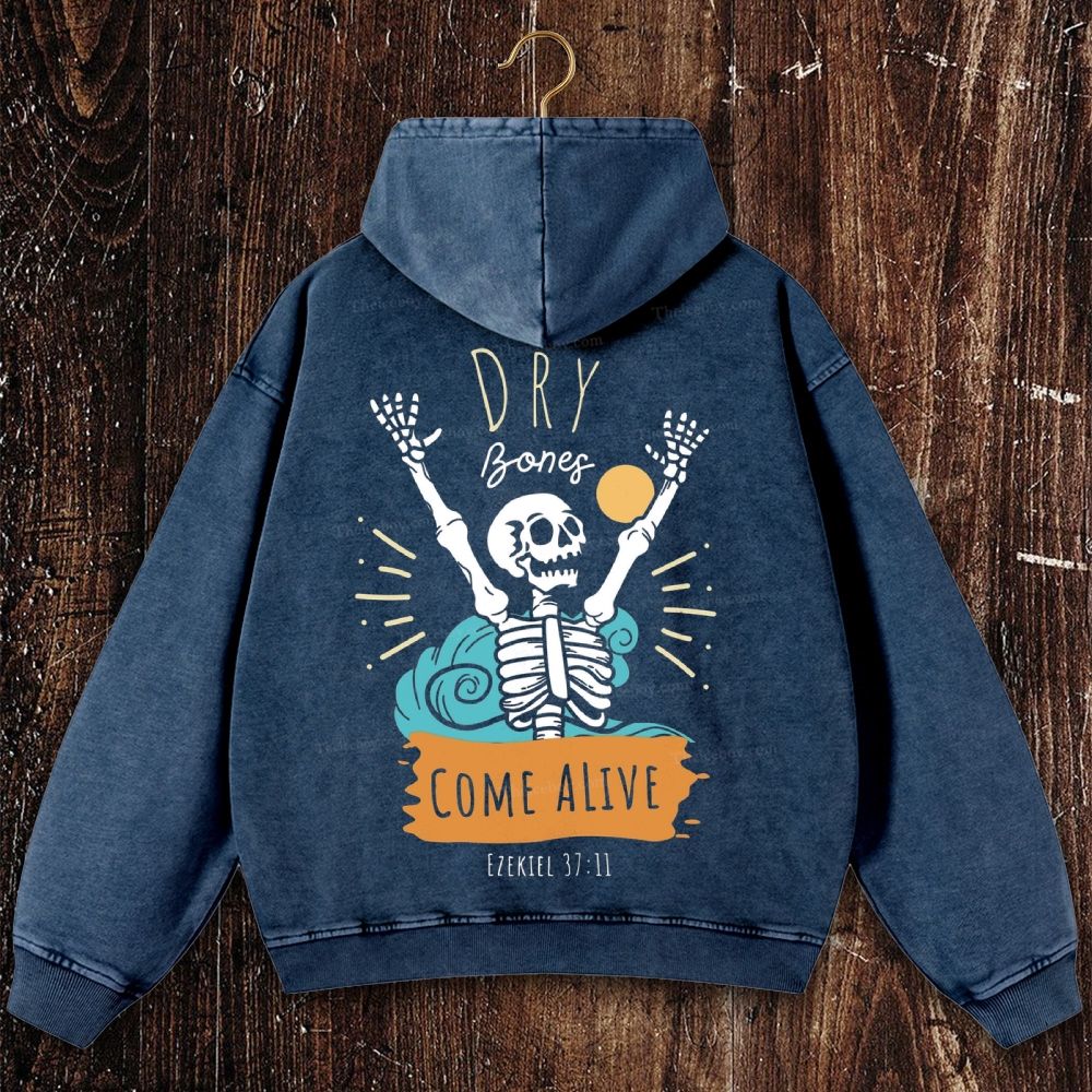 Bone Resurrection Christian Washed Hoodie