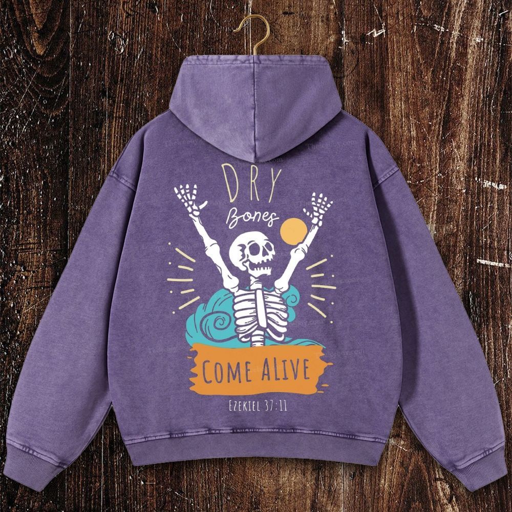 Bone Resurrection Christian Washed Hoodie