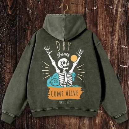 Bone Resurrection Christian Washed Hoodie