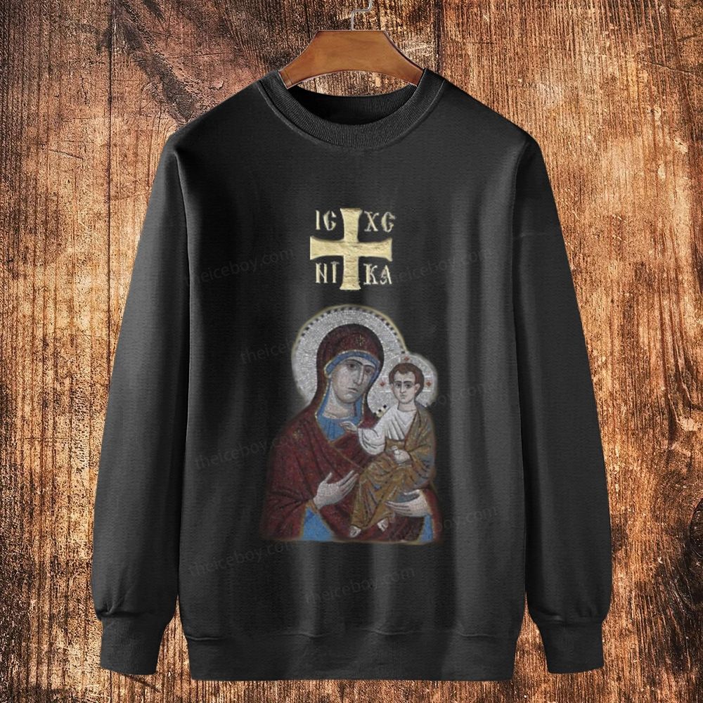 IC XC NIKA Orthodox Icons Cotton Crewneck Sweatshirt