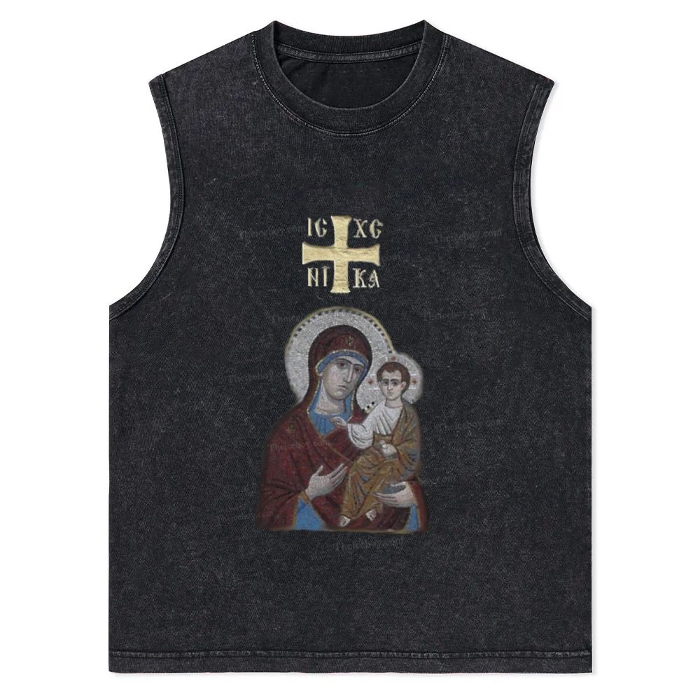 IC XC NIKA Orthodox Icons Christian Snowflake Washed Vest