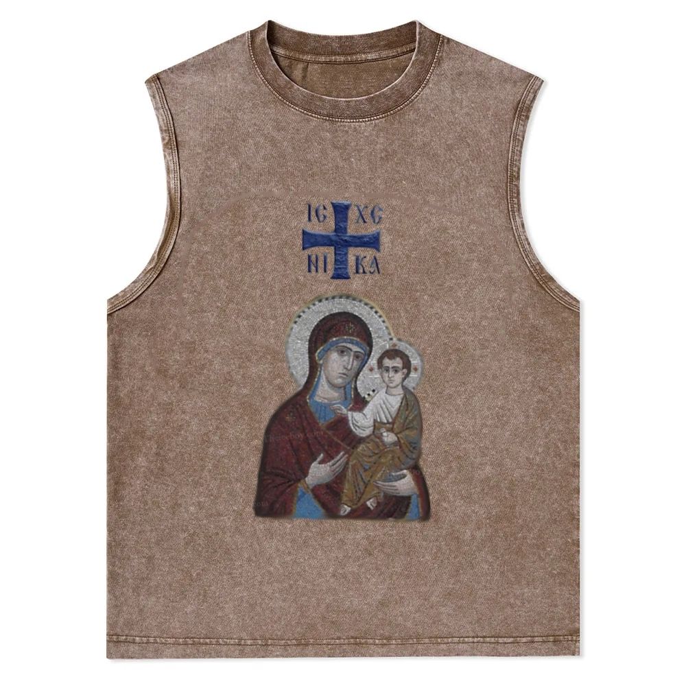IC XC NIKA Orthodox Icons Christian Snowflake Washed Vest