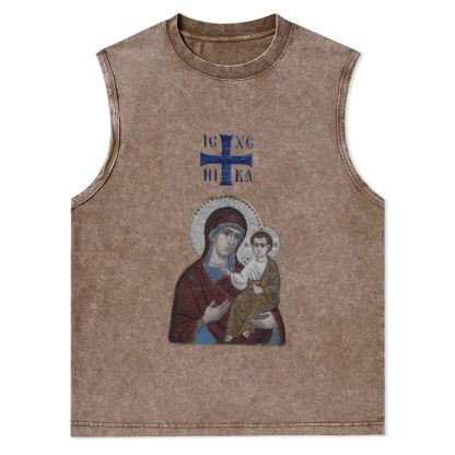 IC XC NIKA Orthodox Icons Christian Snowflake Washed Vest