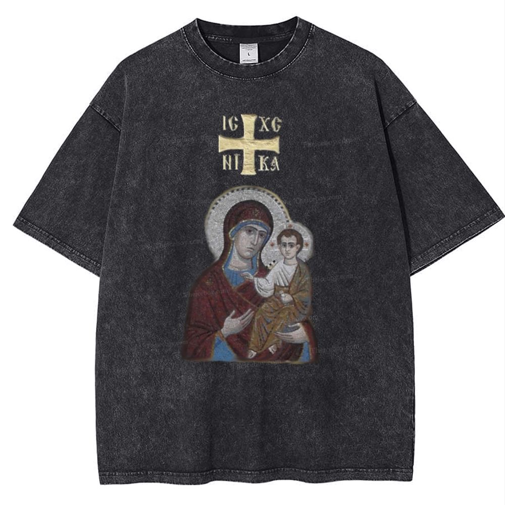 IC XC NIKA Orthodox Icons Snowflake Vintage Cotton T-Shirt