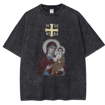 IC XC NIKA Orthodox Icons Snowflake Vintage Cotton T-Shirt