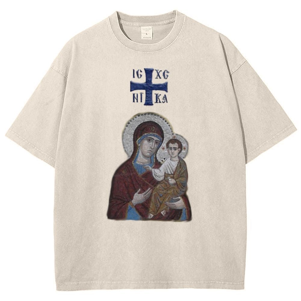 IC XC NIKA Orthodox Icons Snowflake Vintage Cotton T-Shirt