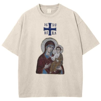 IC XC NIKA Orthodox Icons Snowflake Vintage Cotton T-Shirt