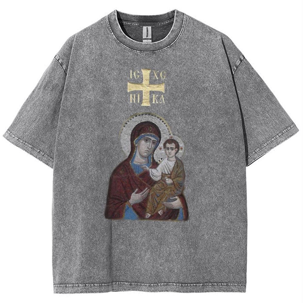 IC XC NIKA Orthodox Icons Snowflake Vintage Cotton T-Shirt