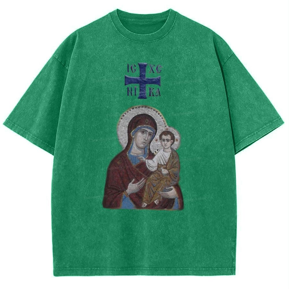 IC XC NIKA Orthodox Icons Snowflake Vintage Cotton T-Shirt