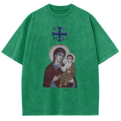 IC XC NIKA Orthodox Icons Snowflake Vintage Cotton T-Shirt