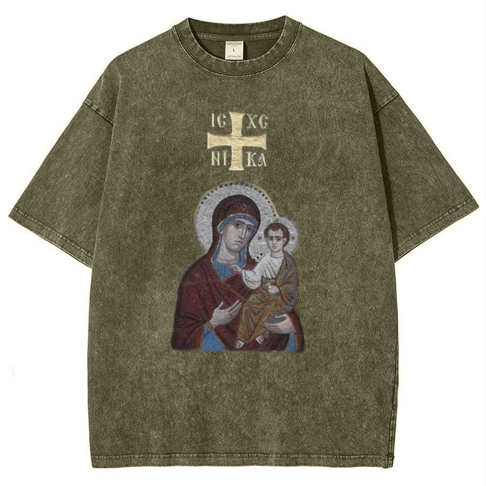 IC XC NIKA Orthodox Icons Snowflake Vintage Cotton T-Shirt