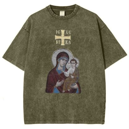 IC XC NIKA Orthodox Icons Snowflake Vintage Cotton T-Shirt
