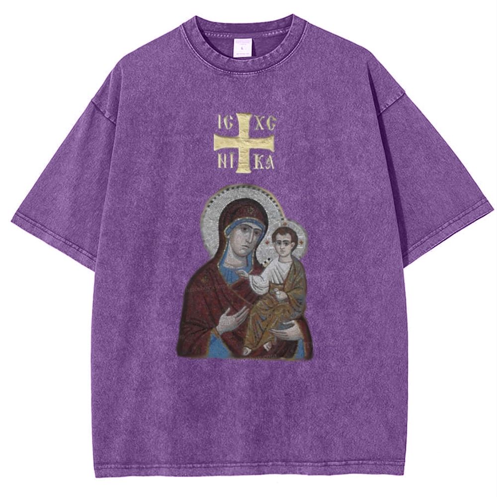 IC XC NIKA Orthodox Icons Snowflake Vintage Cotton T-Shirt