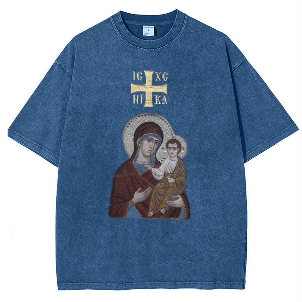 IC XC NIKA Orthodox Icons Snowflake Vintage Cotton T-Shirt