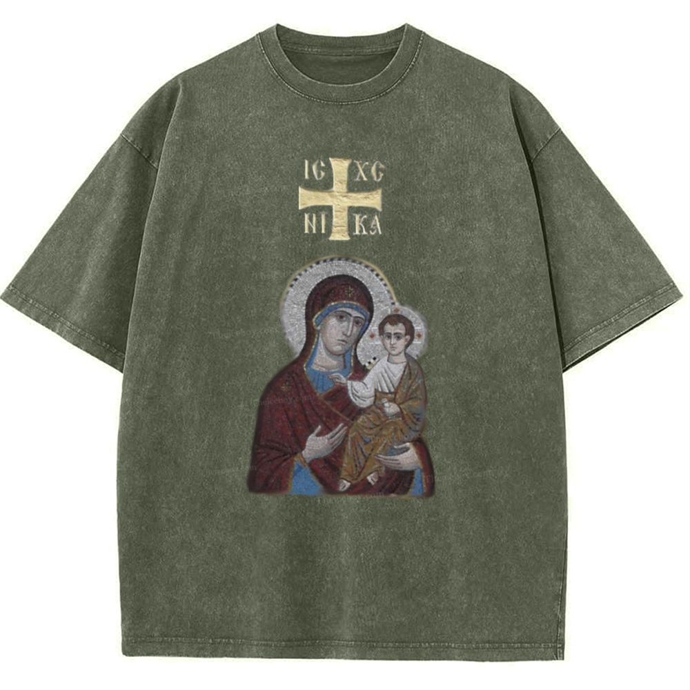 IC XC NIKA Orthodox Icons Snowflake Vintage Cotton T-Shirt