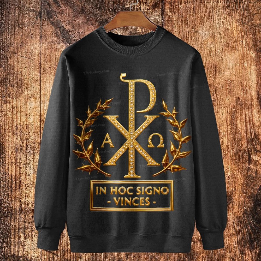 Symbol of Jesus Christ Cotton Crewneck Sweatshirt