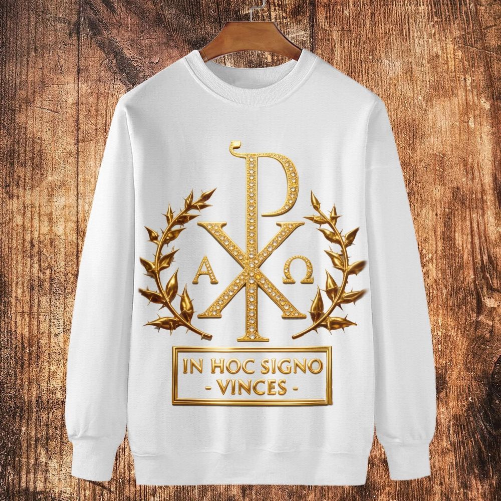 Symbol of Jesus Christ Cotton Crewneck Sweatshirt