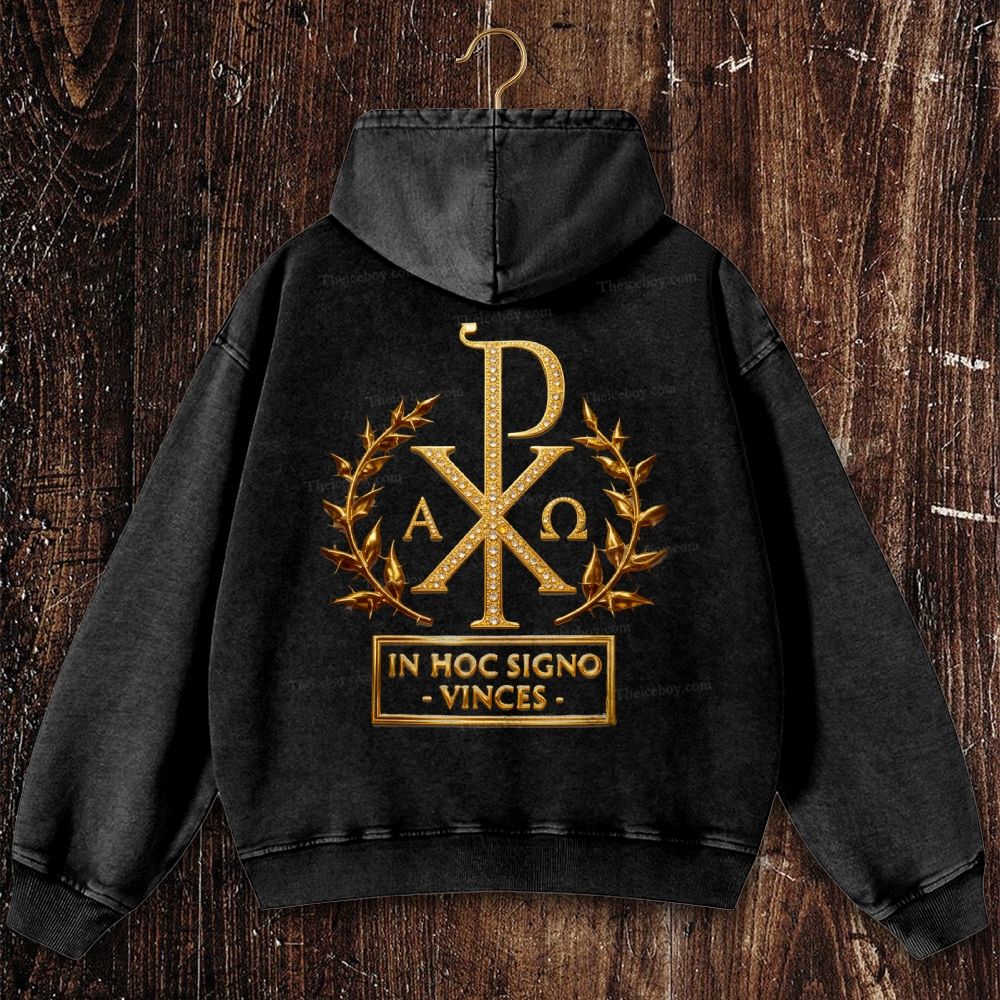 Symbol of Jesus Christ Christian Washed Hoodie