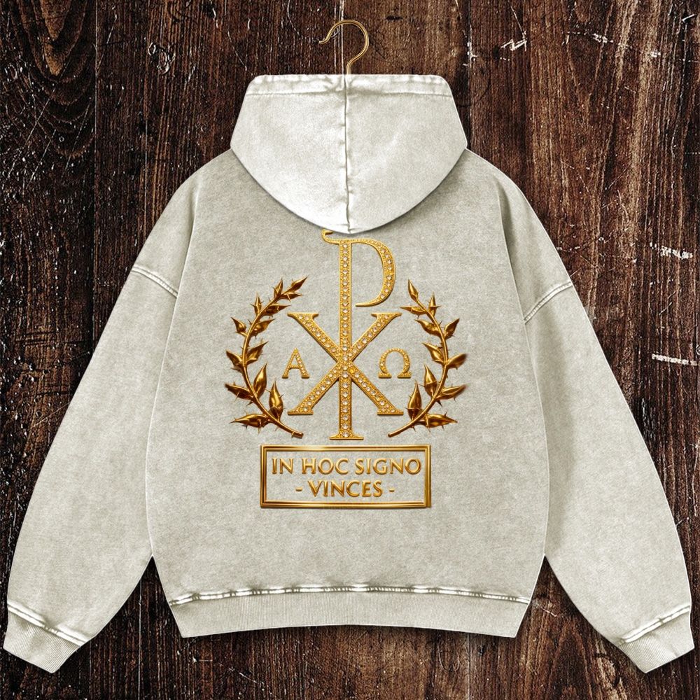 Symbol of Jesus Christ Christian Washed Hoodie