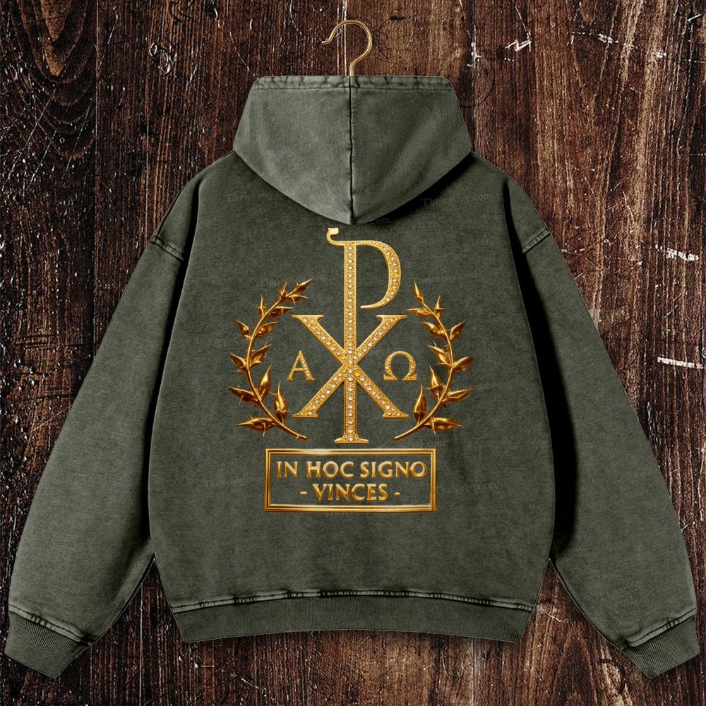Symbol of Jesus Christ Christian Washed Hoodie