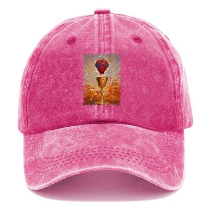 His Blood Remained In The Holy Grail. Unisex Vintage Casual Washed Cap