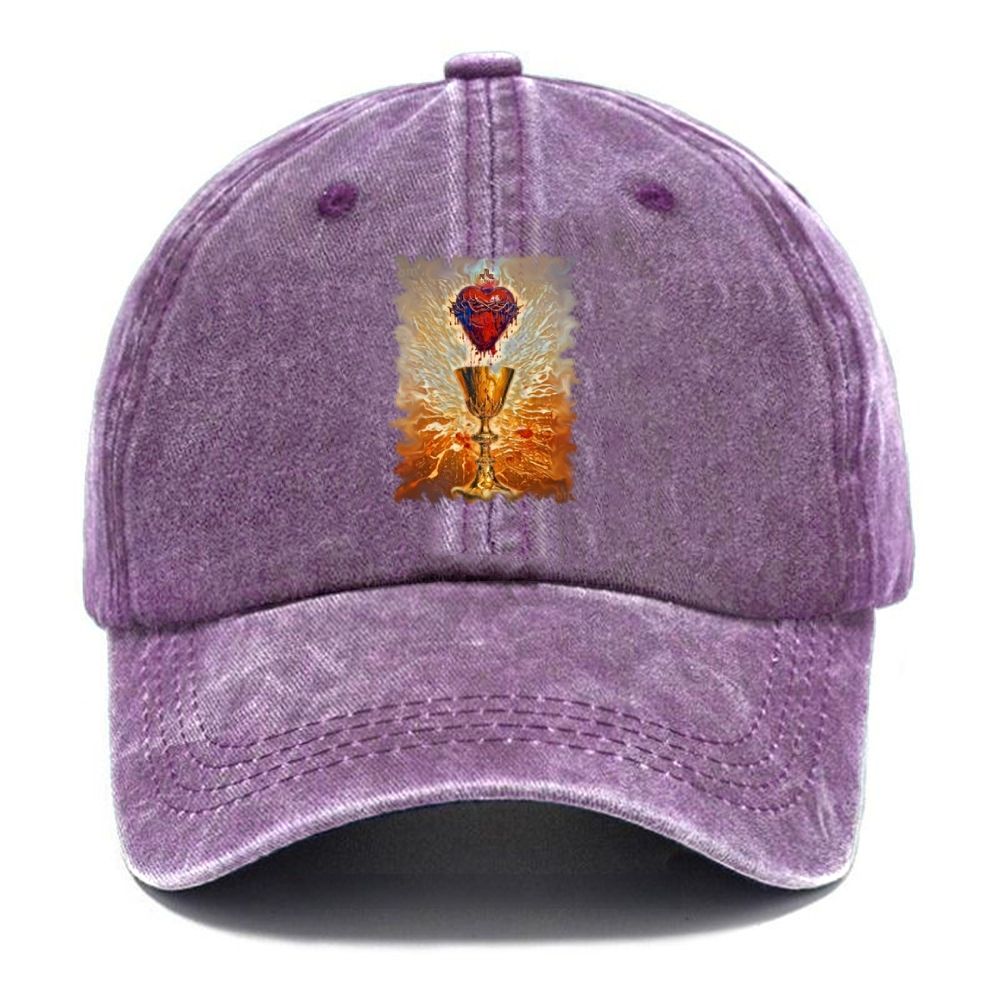 His Blood Remained In The Holy Grail. Unisex Vintage Casual Washed Cap