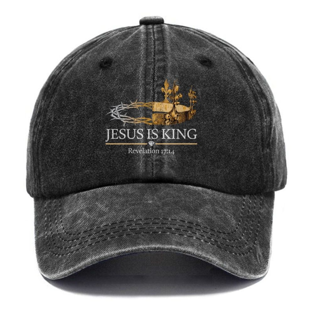 Jesus Is King  Unisex Vintage Casual Washed Cap