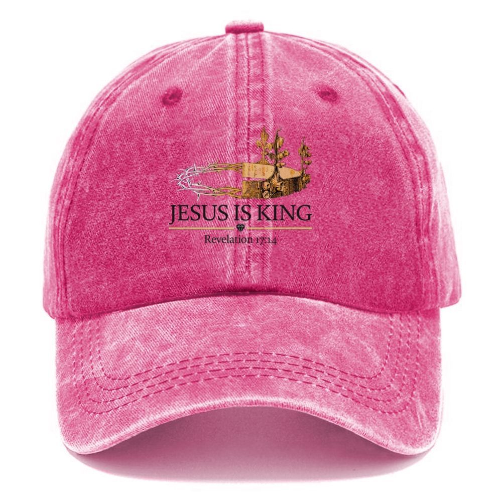 Jesus Is King  Unisex Vintage Casual Washed Cap