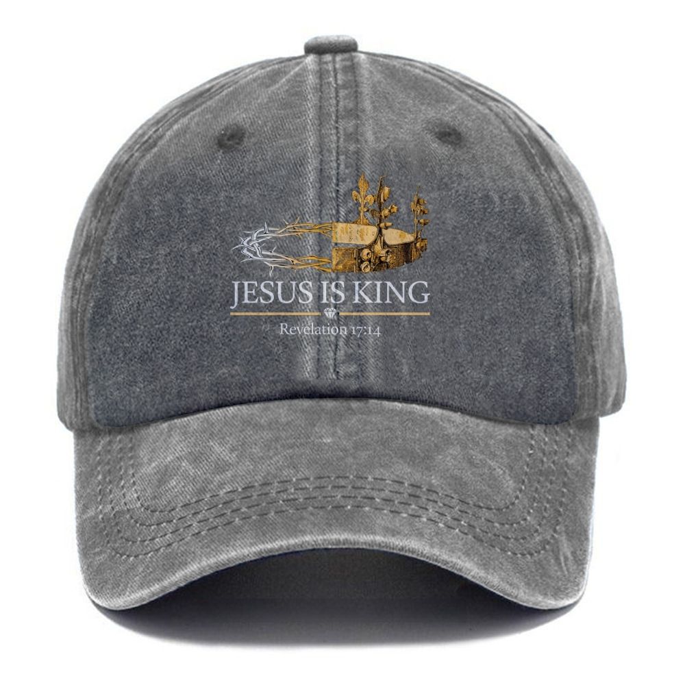 Jesus Is King  Unisex Vintage Casual Washed Cap