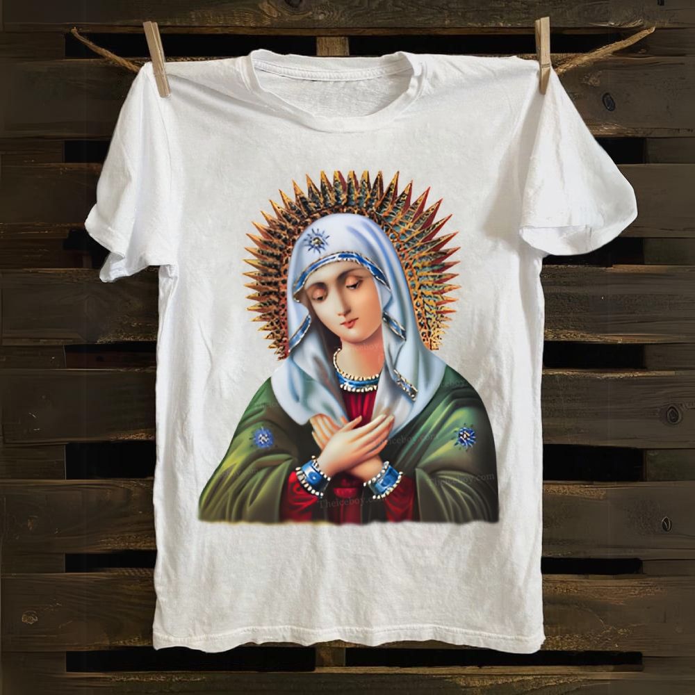 Orthodox Icon Of Blessed Mary Mother of God Cotton T-shirt