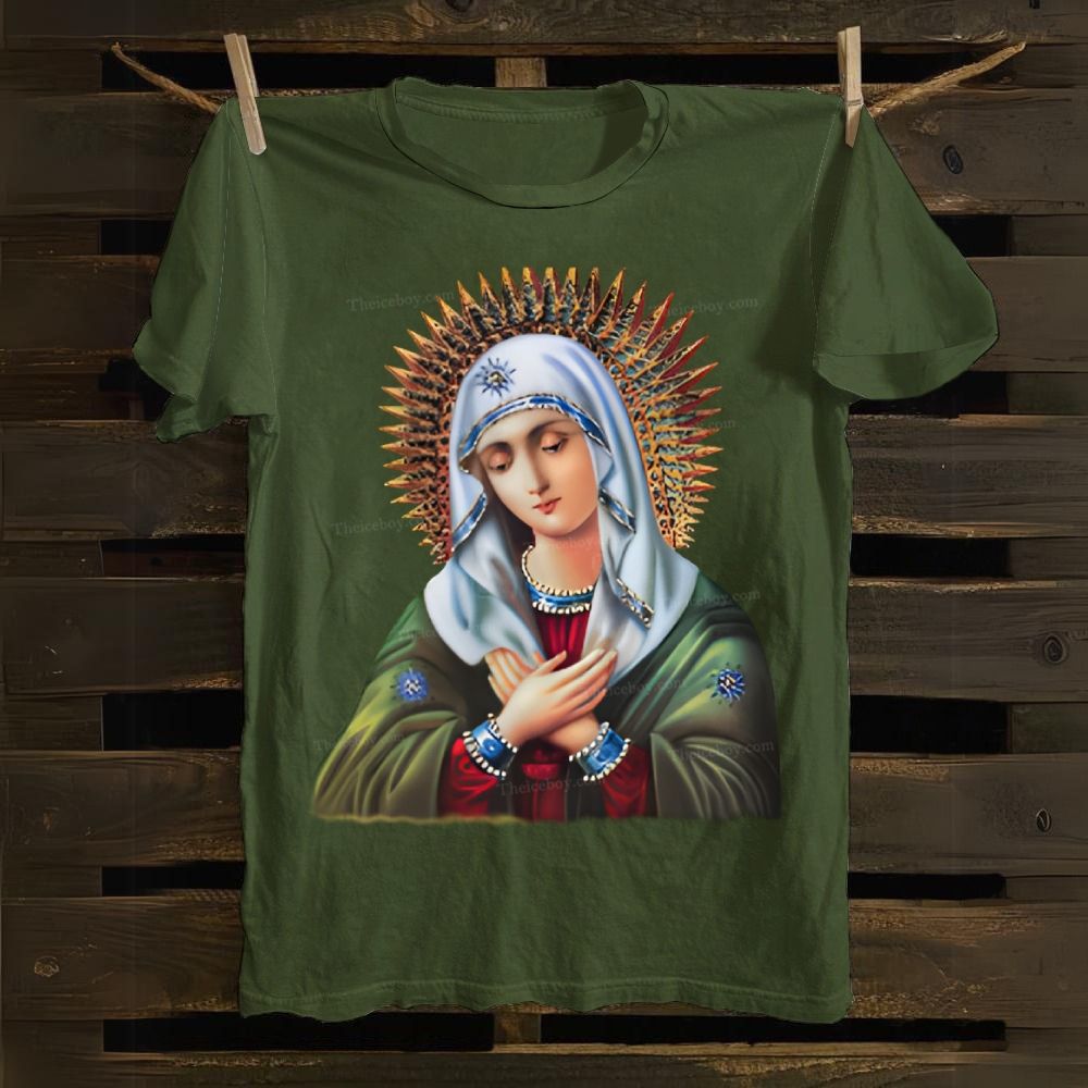Orthodox Icon Of Blessed Mary Mother of God Cotton T-shirt