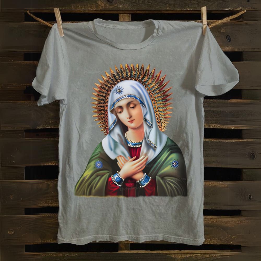 Orthodox Icon Of Blessed Mary Mother of God Cotton T-shirt