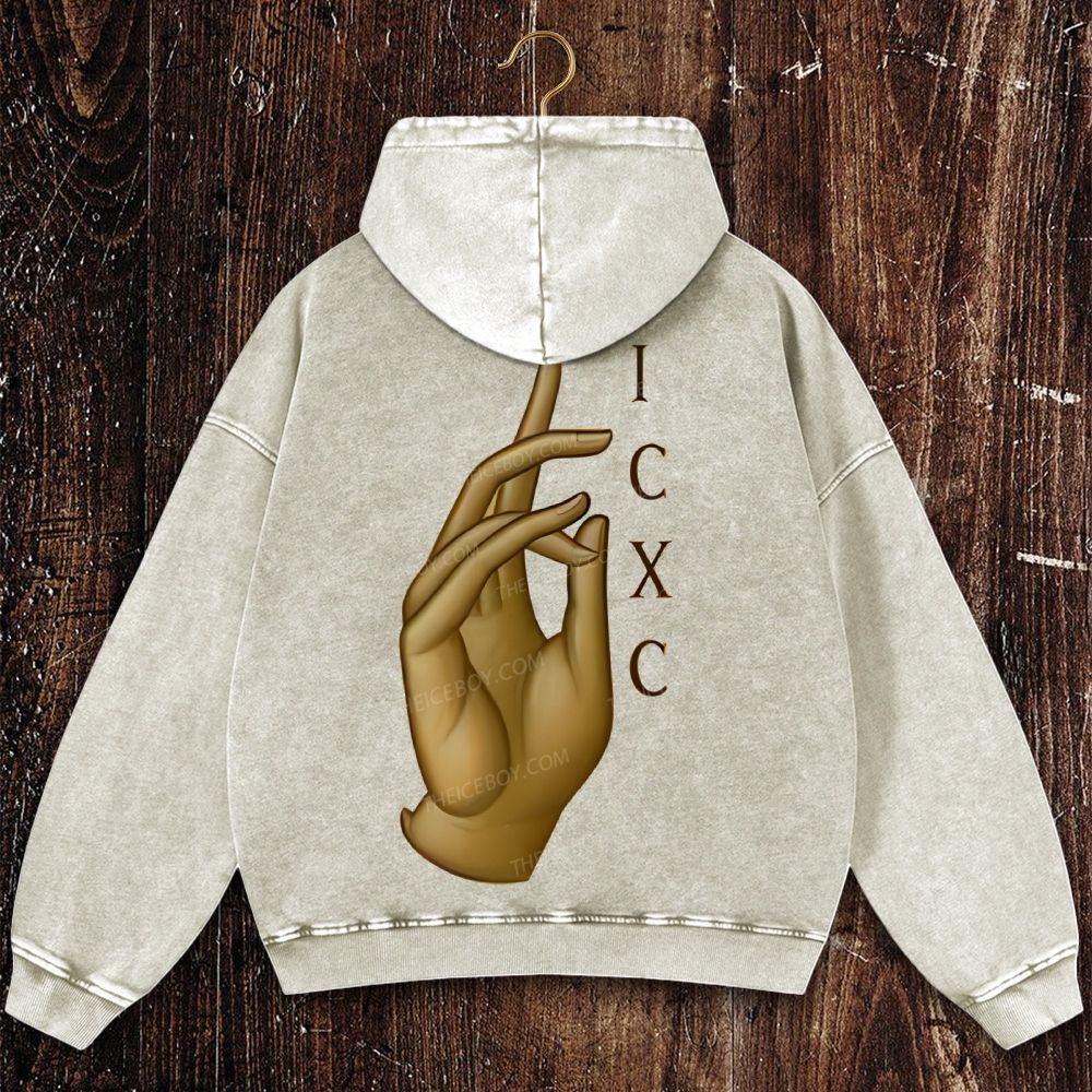 The Orthodox Gesture Of Blessing Christian Washed Hoodie