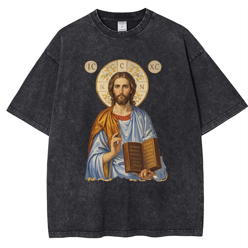 Jesus Victory Snowflake Vintage Cotton T-Shirt
