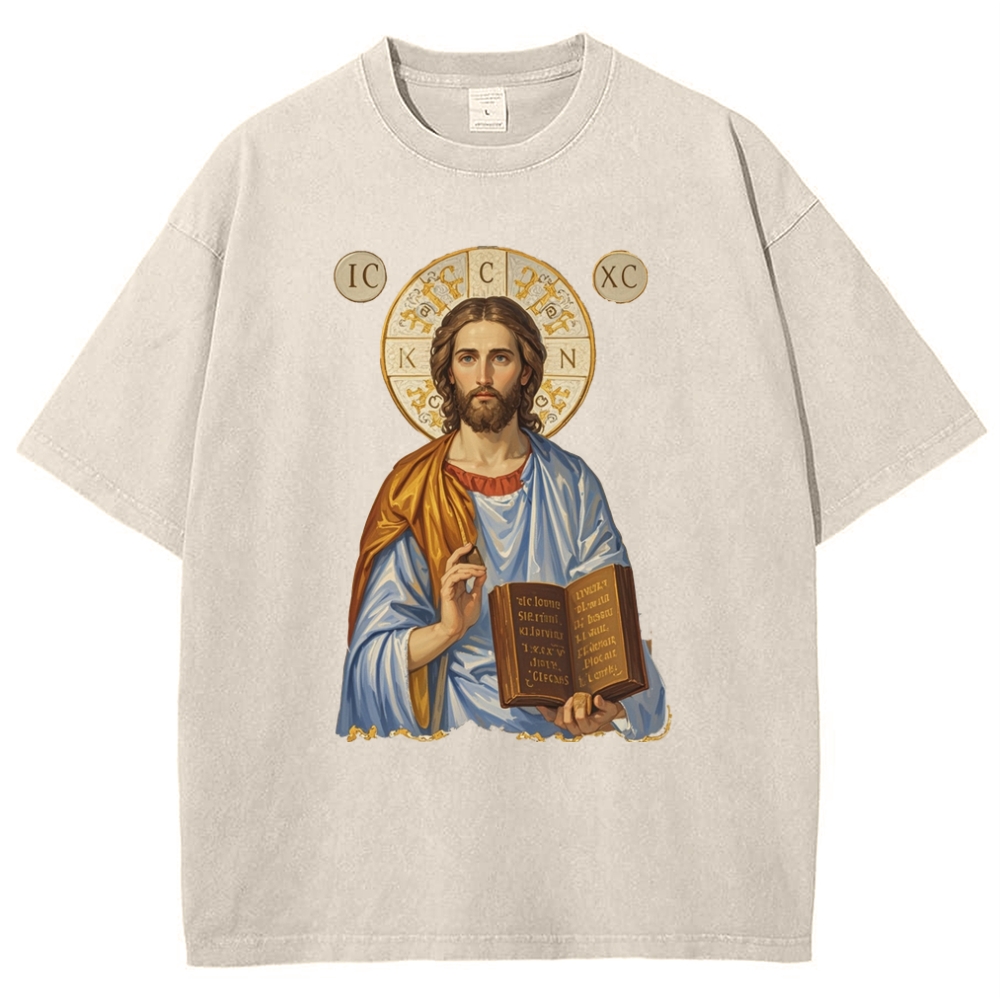 Jesus Victory Snowflake Vintage Cotton T-Shirt