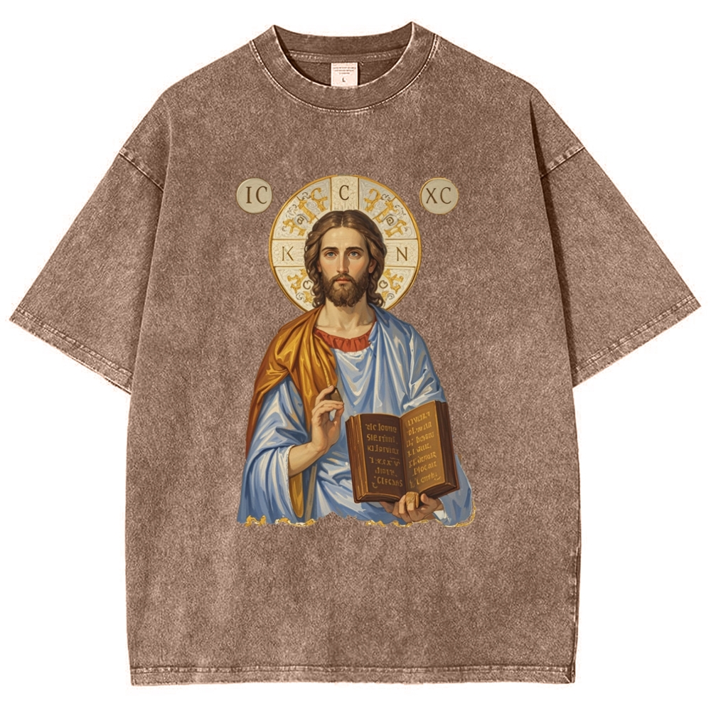 Jesus Victory Snowflake Vintage Cotton T-Shirt