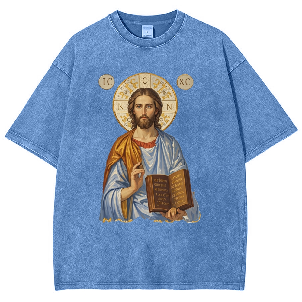 Jesus Victory Snowflake Vintage Cotton T-Shirt