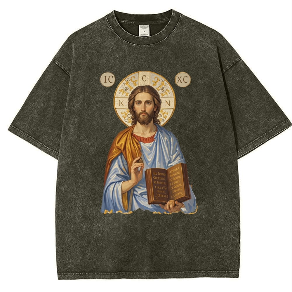 Jesus Victory Snowflake Vintage Cotton T-Shirt