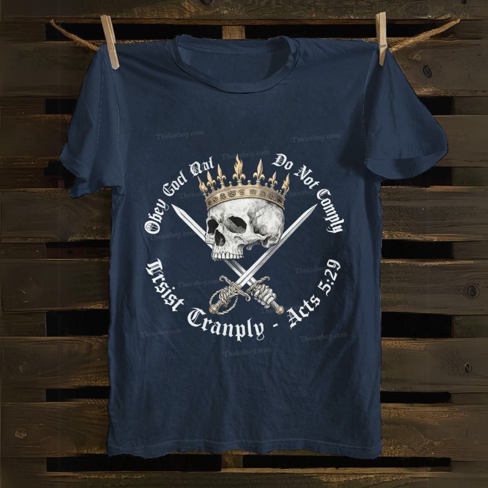 Do Not Comply: Crown Skull’s Apostolic Resistance Cotton T-shirt