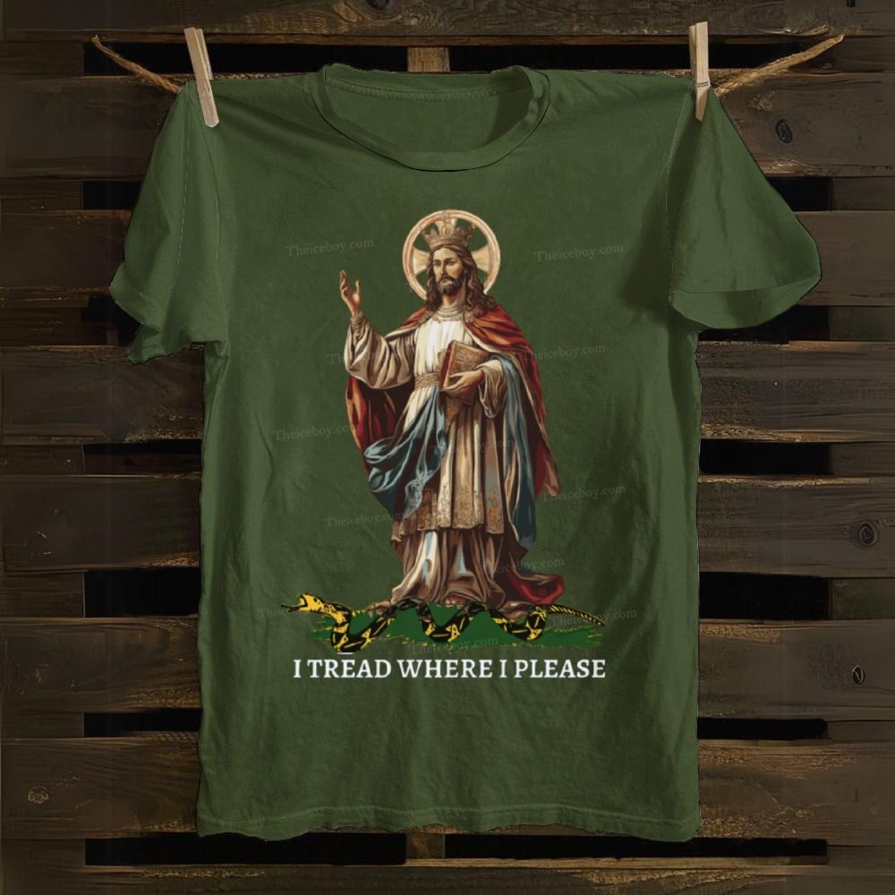 Christ Our King - I Tread Where I Please Cotton T-shirt