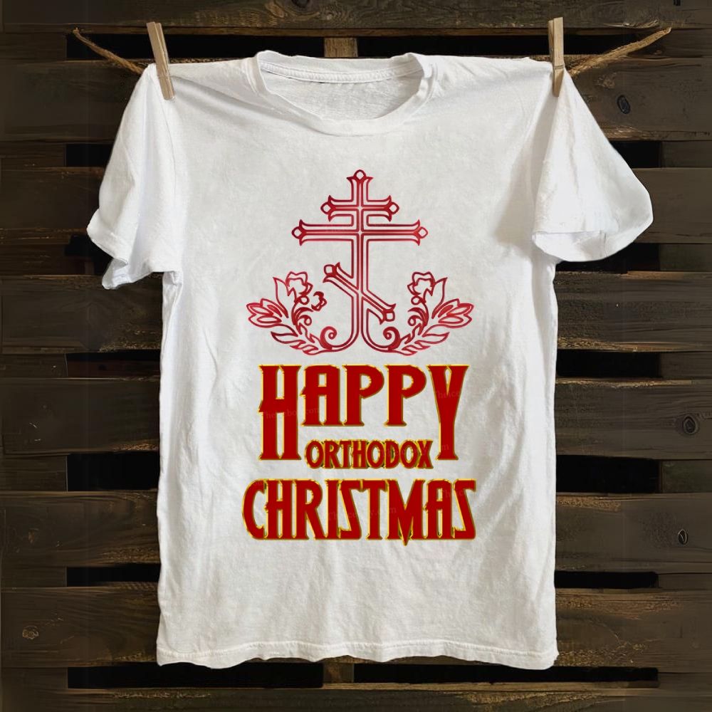 Happy Orthodox Christmas Cotton T-shirt