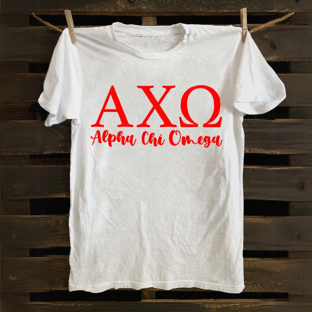 AXO Alpha Chi Omega Greek Alphabet Cotton T-shirt